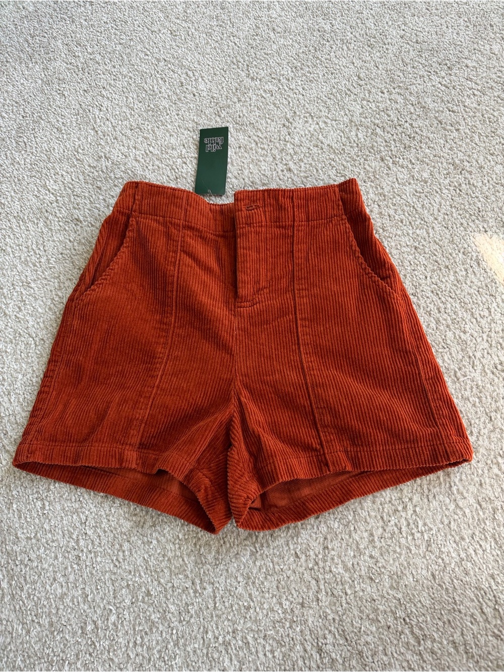 NWT Target Wild Fable High-Waist Corduroy Shorts in Rust Orange